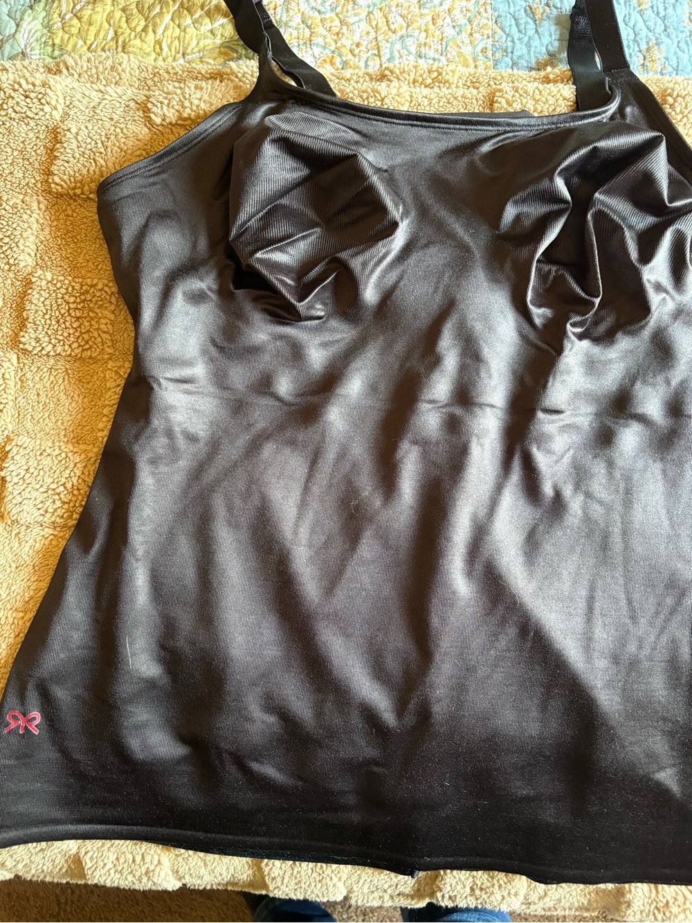 Ruby Ribbon Black Shaping Tank with Built-In Bust Support